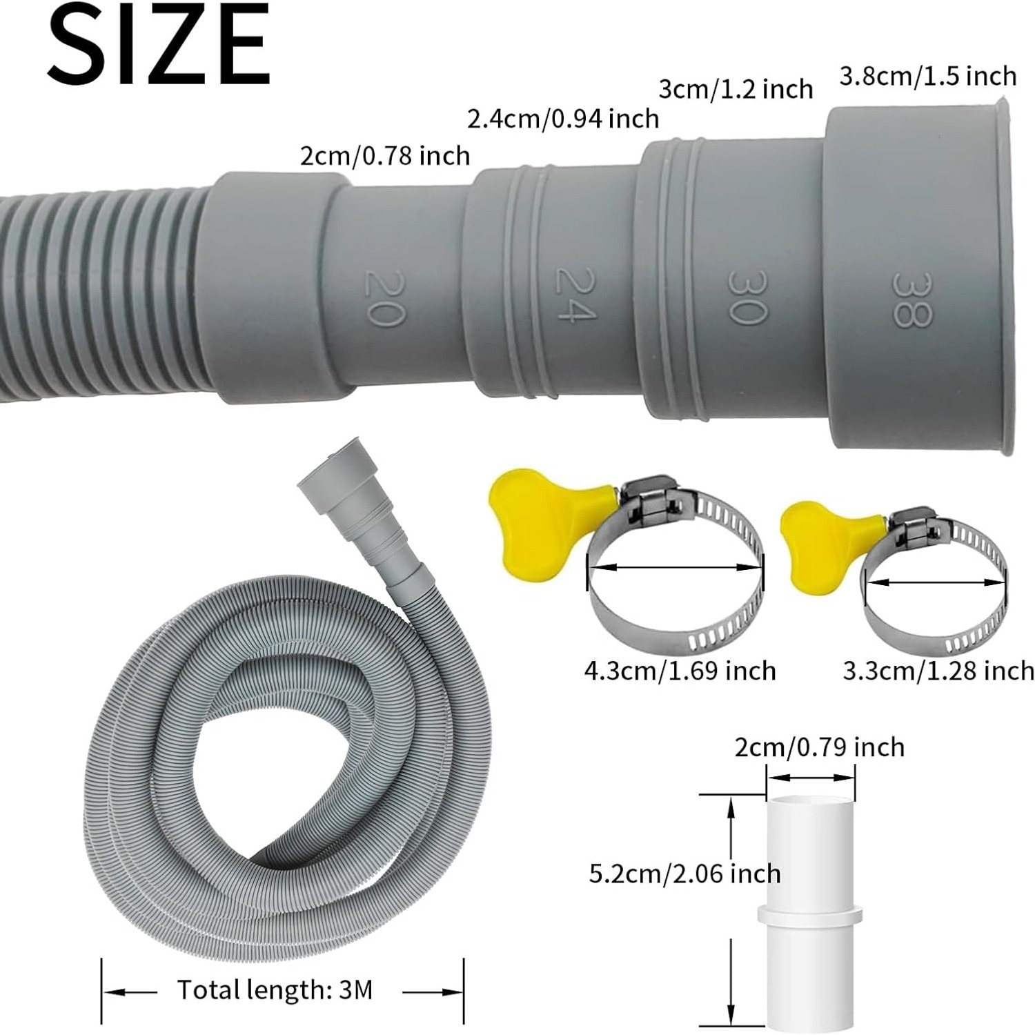 Washer Drain Hose Extension Kit 10 Ft, detail view