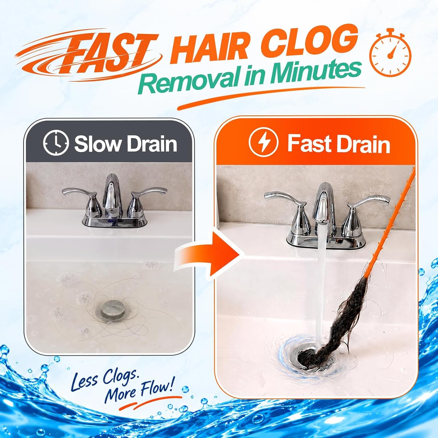 Drain Snake Hair Clog Remover 3 Pack: image 2