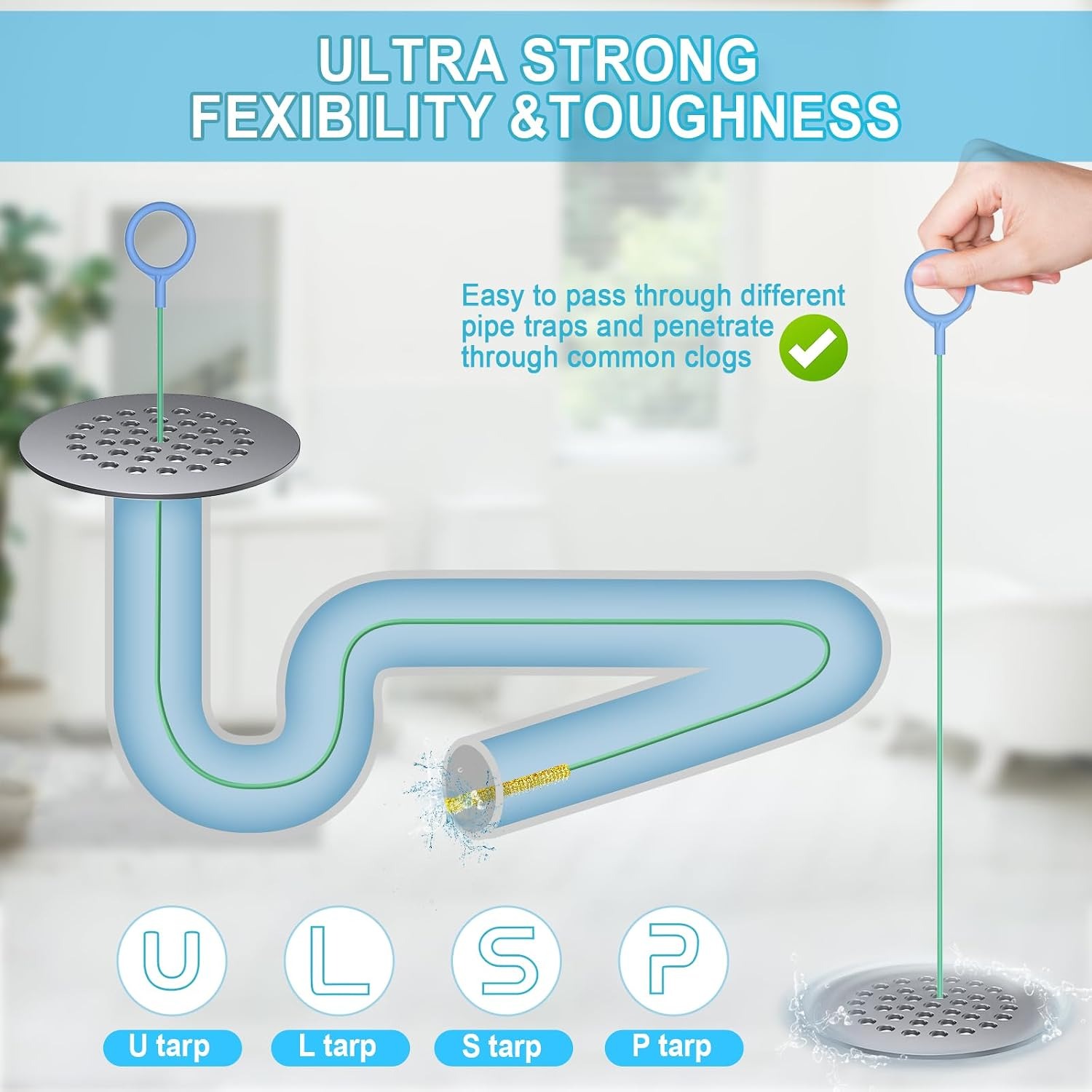 Steel Core Drain Snake 30 Inch 3 Pack: image 4