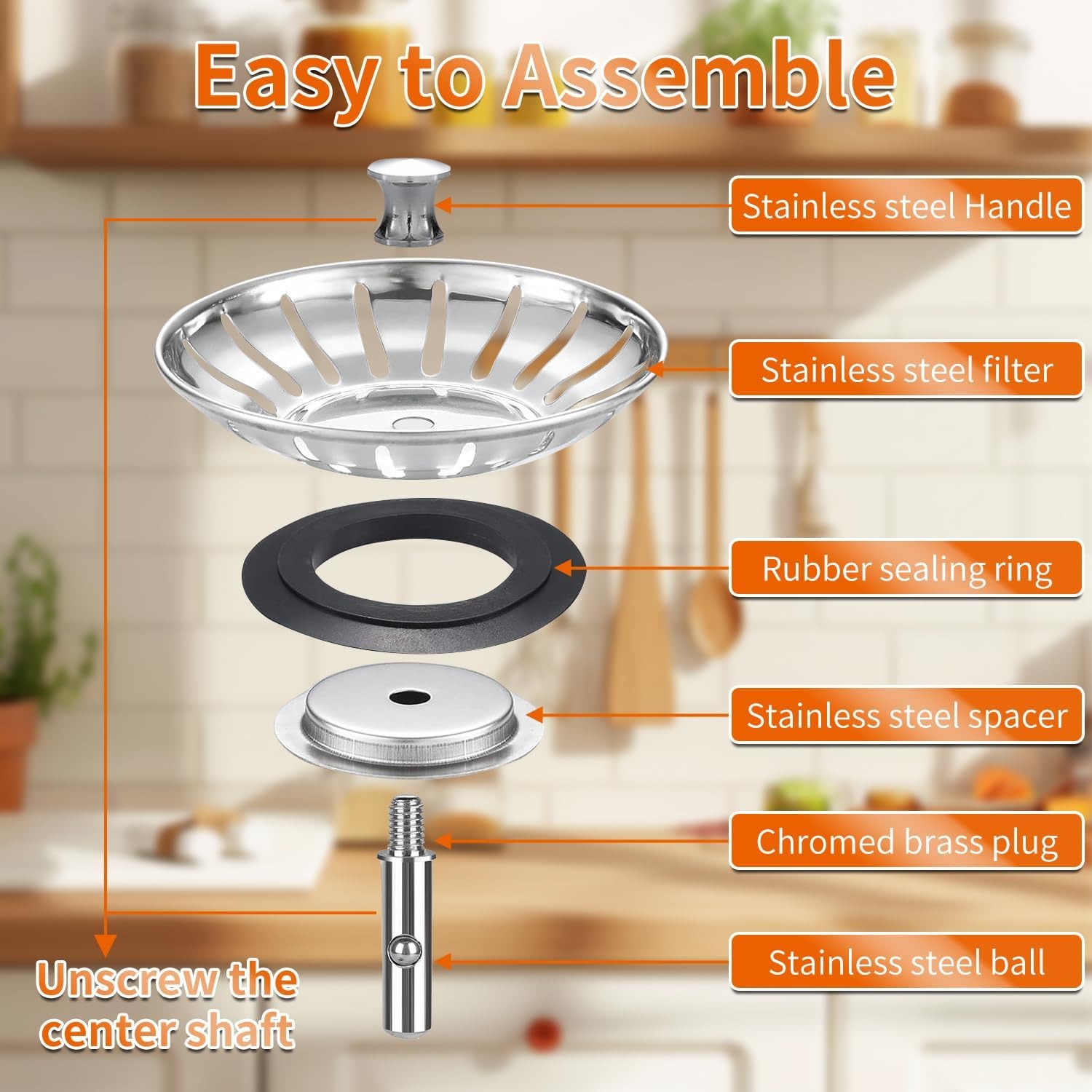Sink Strainer Stopper 2 Pack: image 3