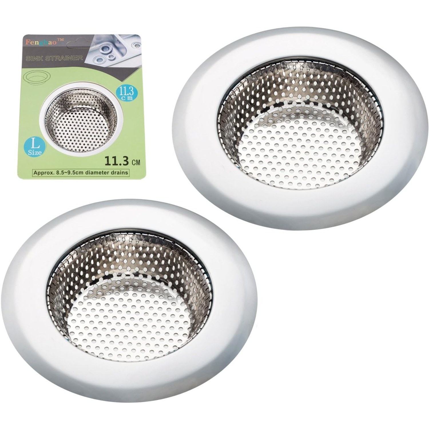 Wide Rim Sink Strainer 4.5 Inch 2 Pack