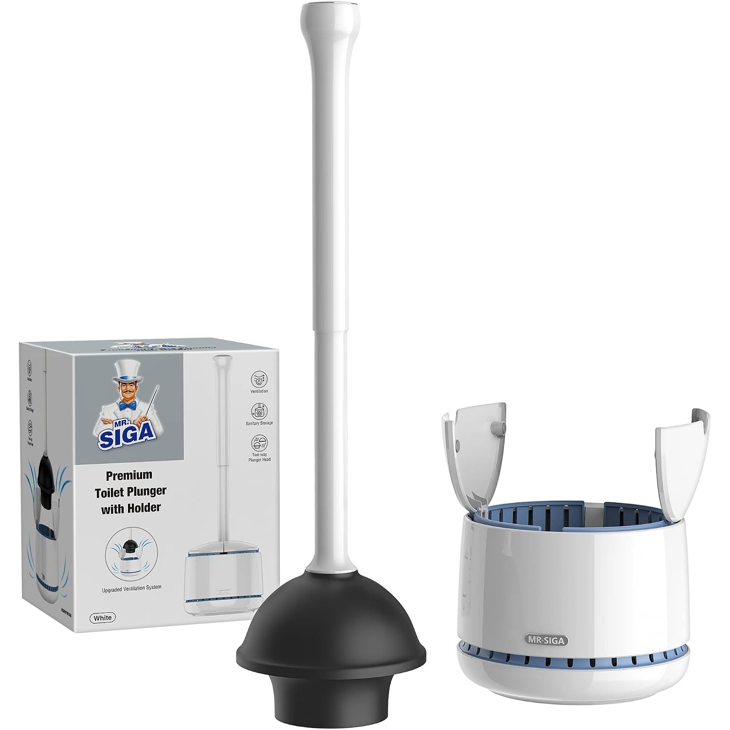 Toilet Plunger with Covered Holder
