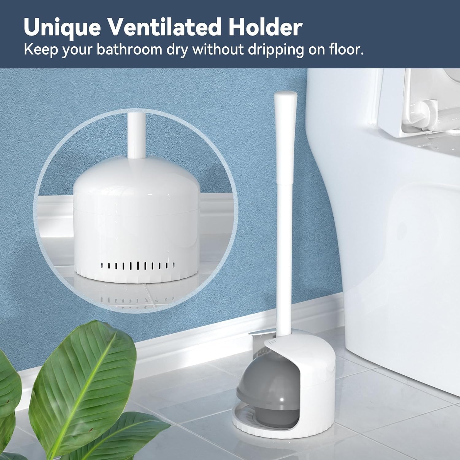 Two Way Toilet Plunger with Holder: image 3