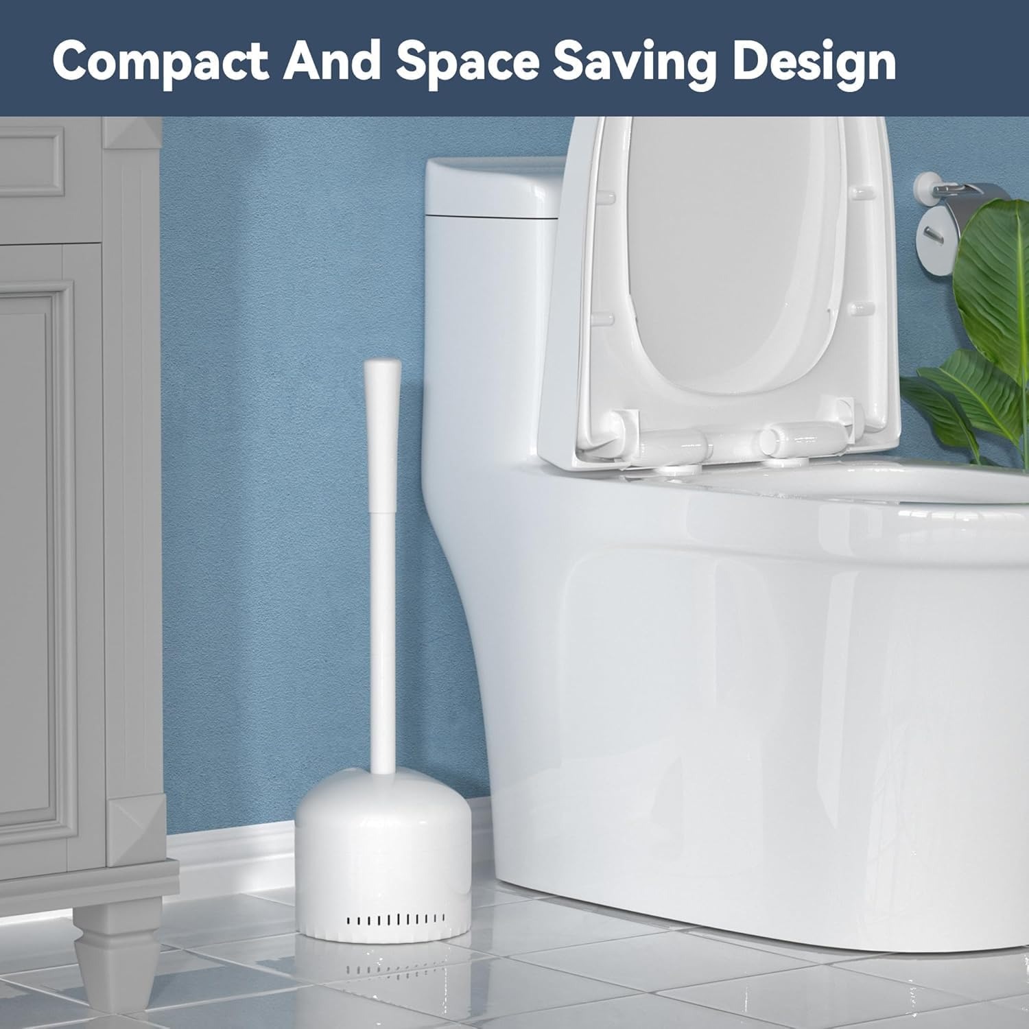 Two Way Toilet Plunger with Holder: image 5