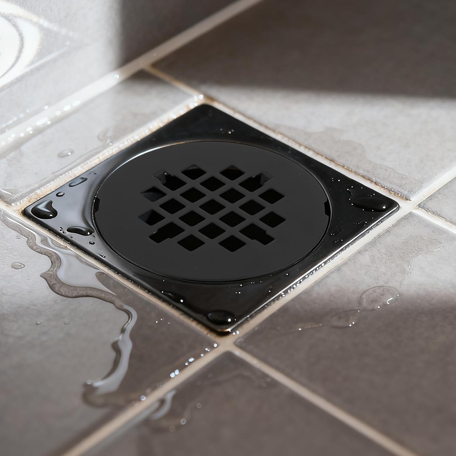 Black Snap In Shower Drain Cover: image 4