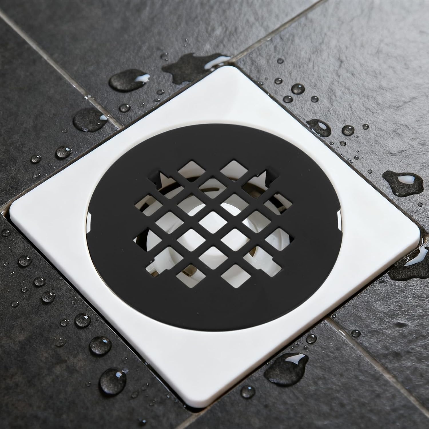 Black Snap In Shower Drain Cover: image 6
