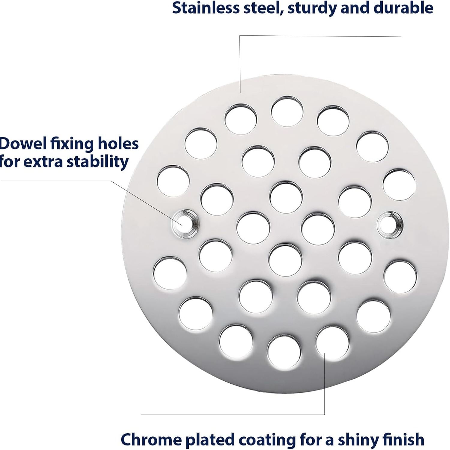 Chrome Screw In Shower Drain Cover: image 3