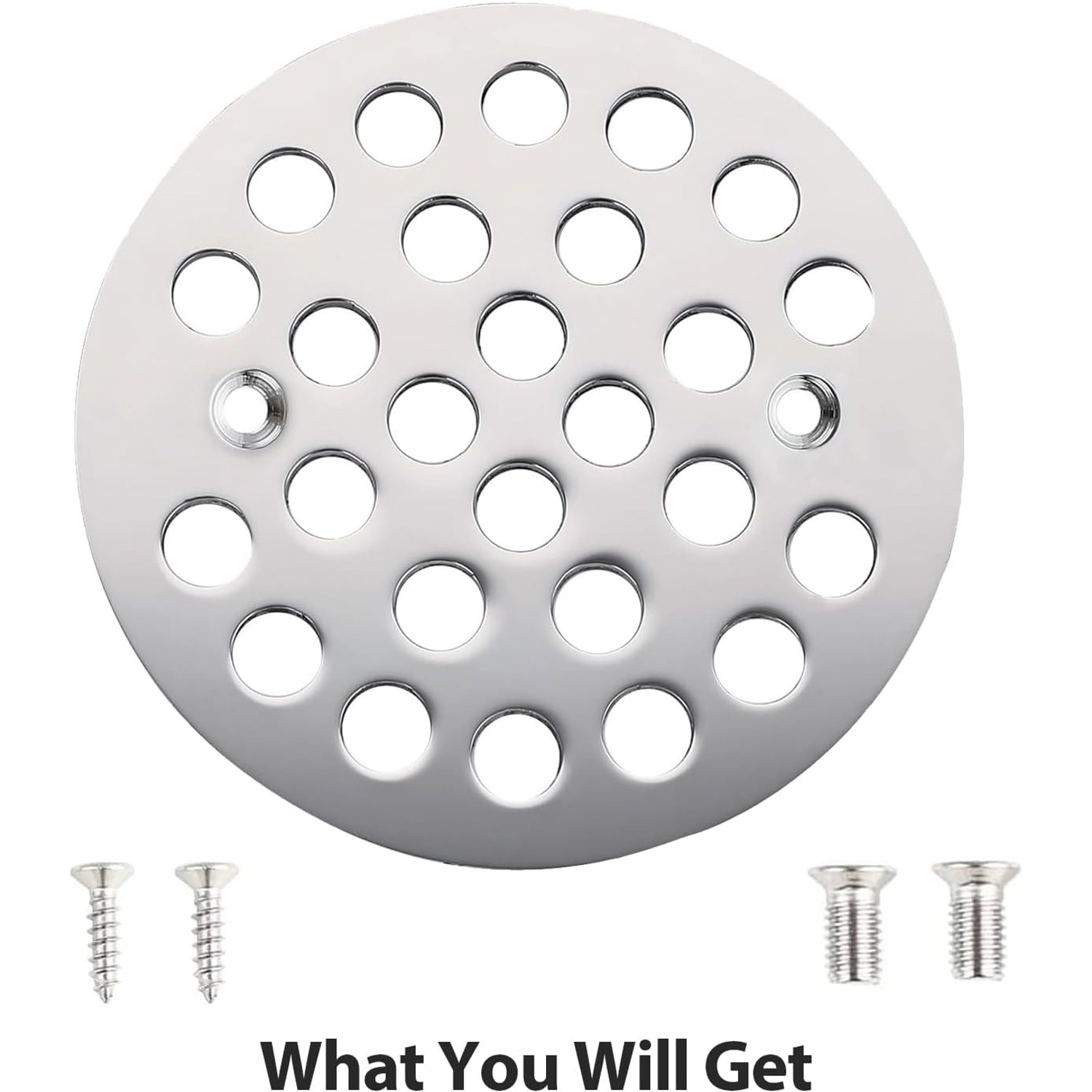 Chrome Screw In Shower Drain Cover: image 4