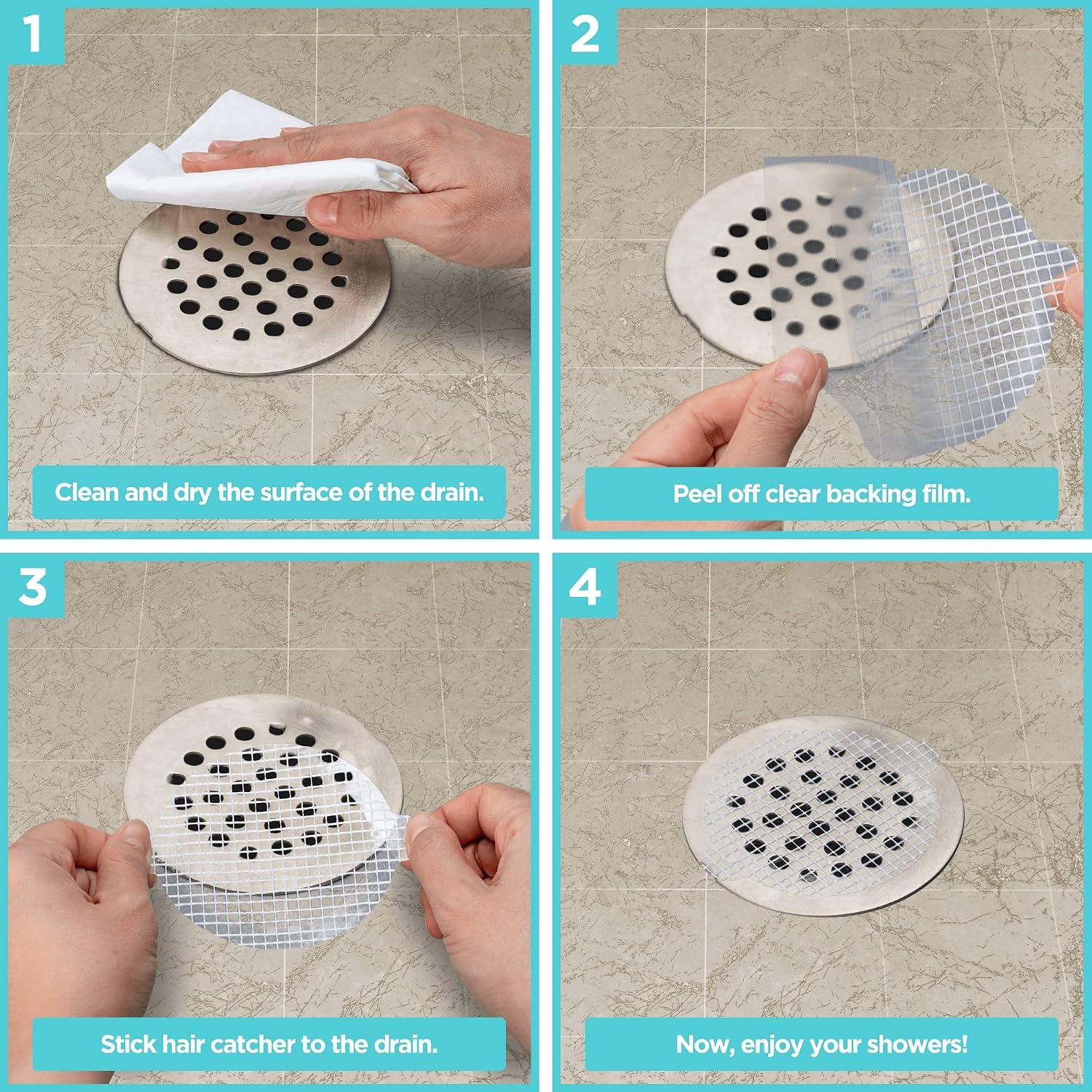 Disposable Shower Drain Hair Catcher 25 Pack: image 4