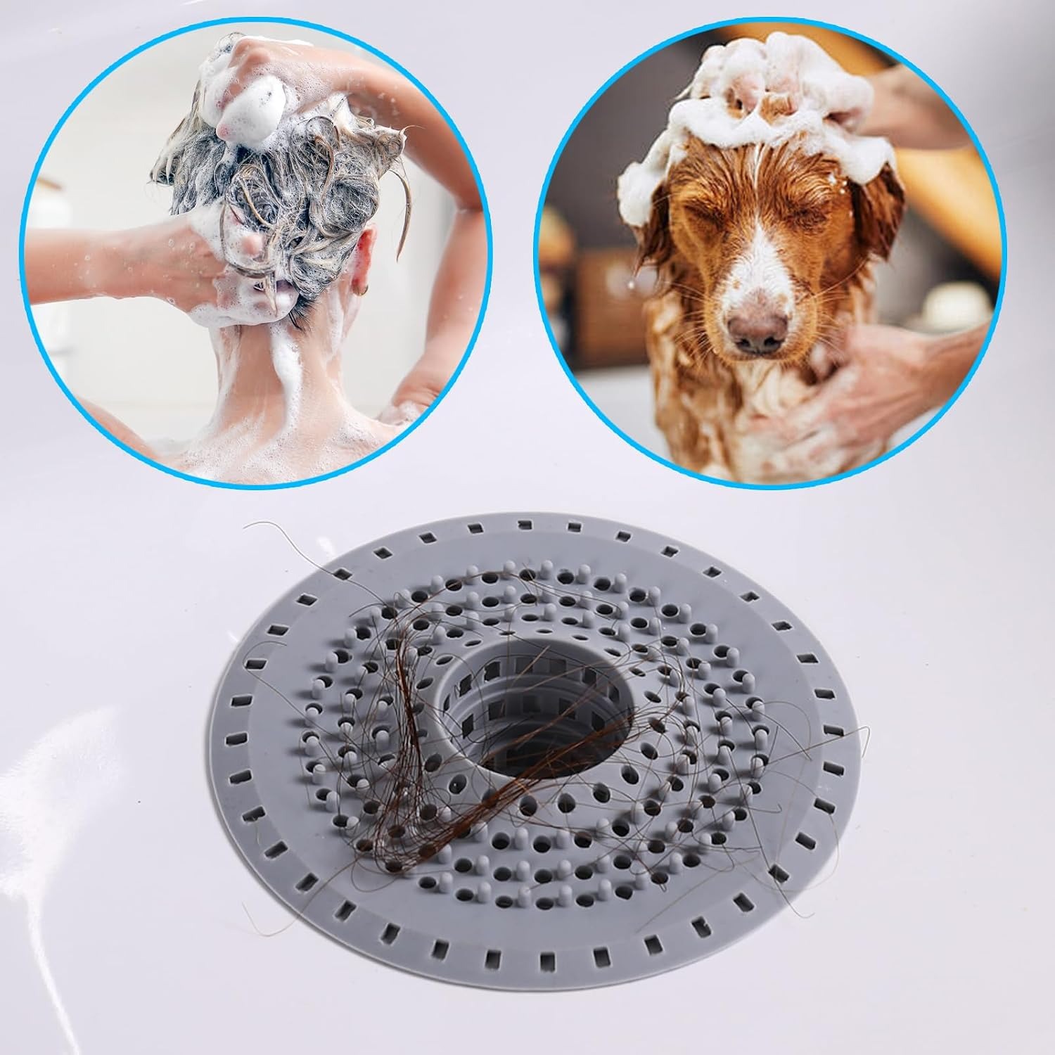Silicone Tub Drain Hair Catcher 3 Pack: image 5
