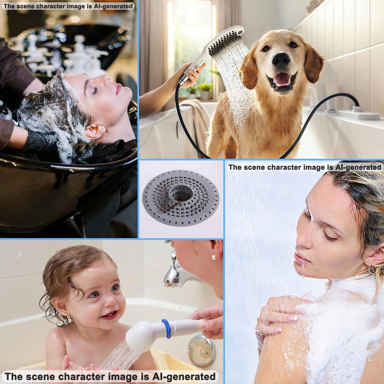 Silicone Tub Drain Hair Catcher 3 Pack: image 7