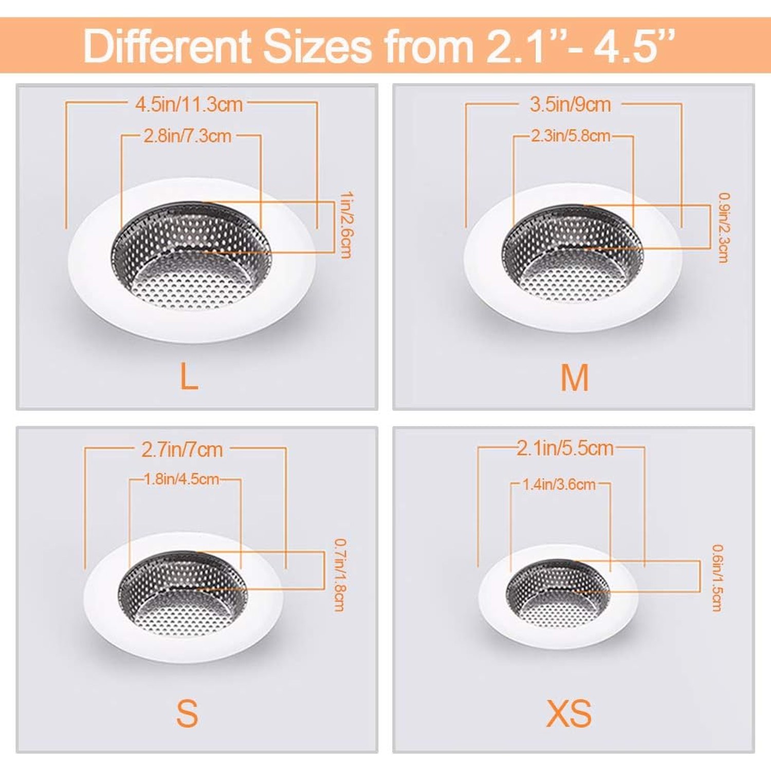 Stainless Drain Hair Catcher 4 Pack: image 3