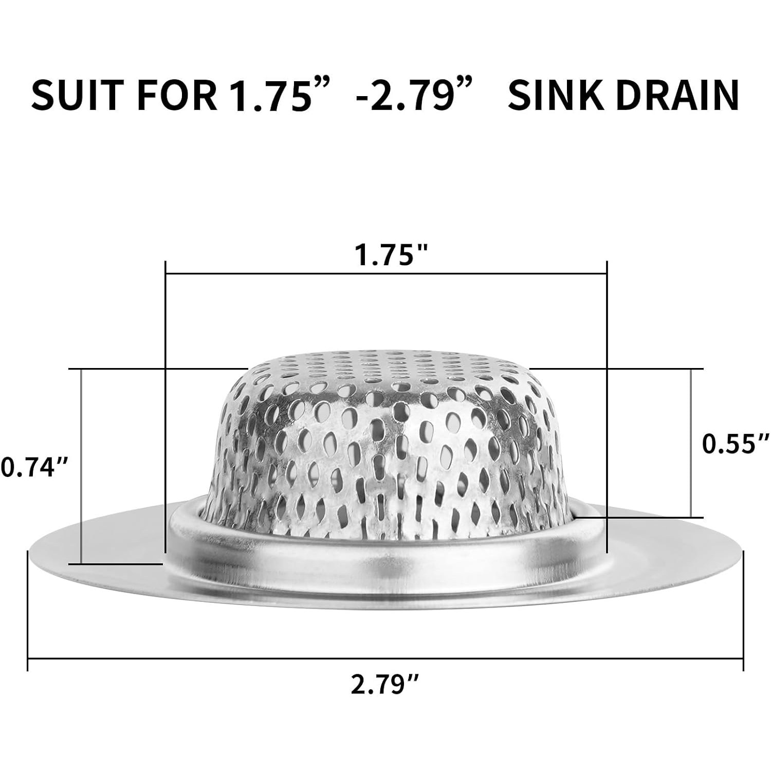 Stainless Steel Tub Drain Strainer 2 Pack: image 2
