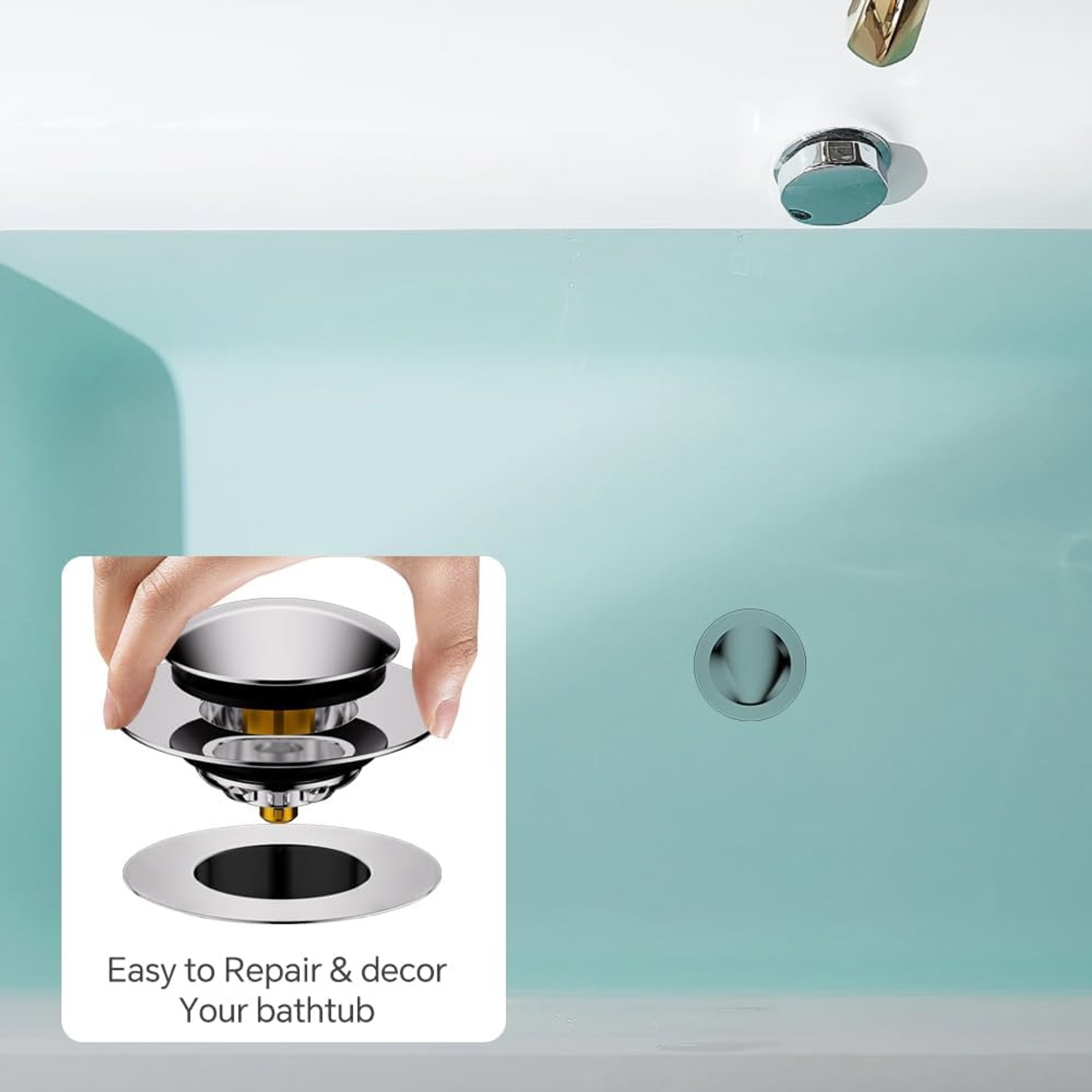 Pop Up Bathtub Stopper with Strainer: image 8