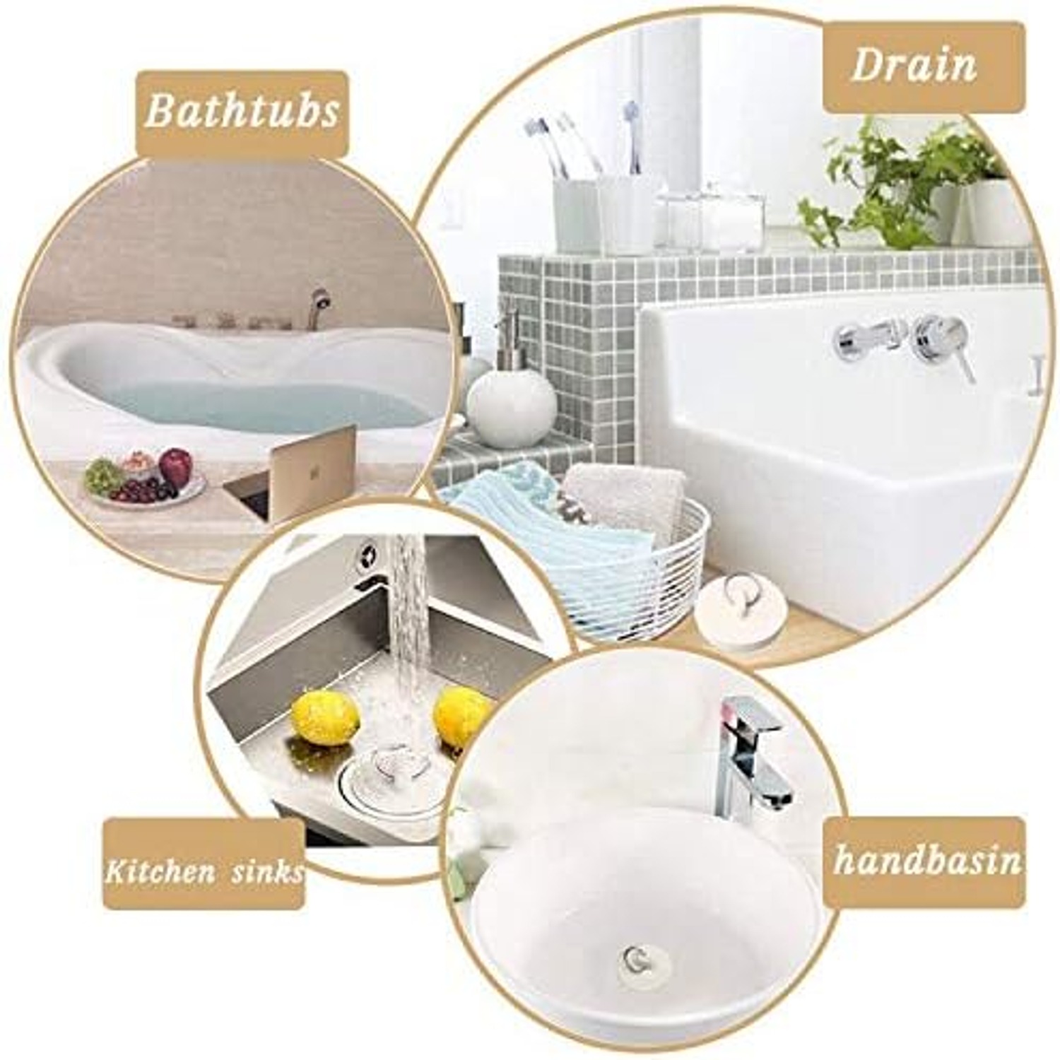 Rubber Drain Stopper Set 4 Pack: image 2