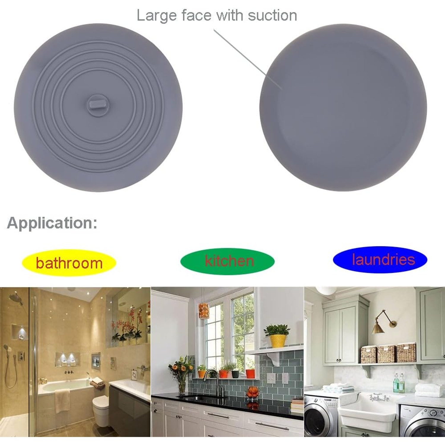 Silicone Tub Stopper 6 Inch 2 Pack: image 6